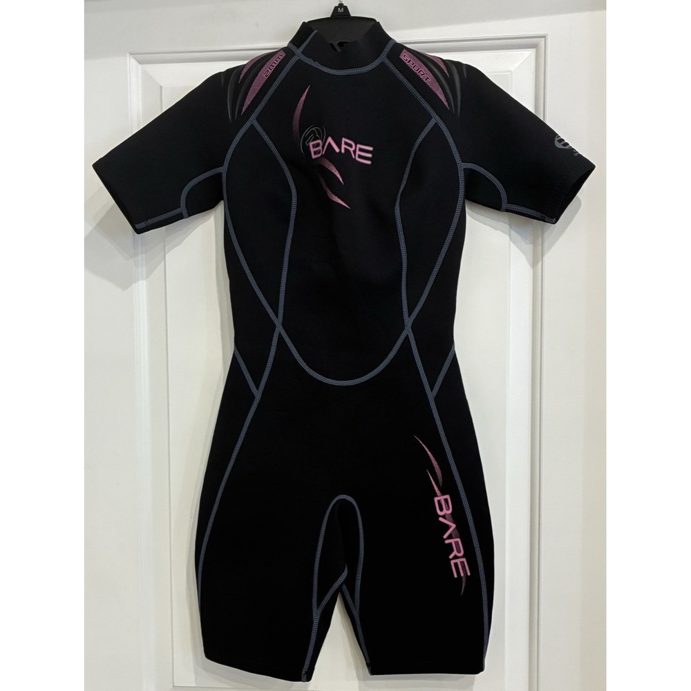 Bare 2mm Sport Shorty Wetsuit Women's Size 6 Back Zip EUC